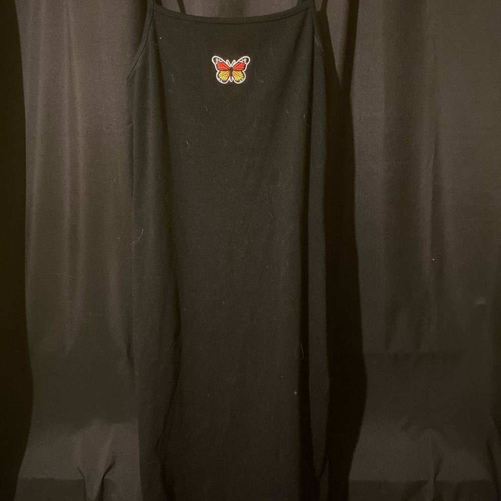 black body con dress w monarch butterfly